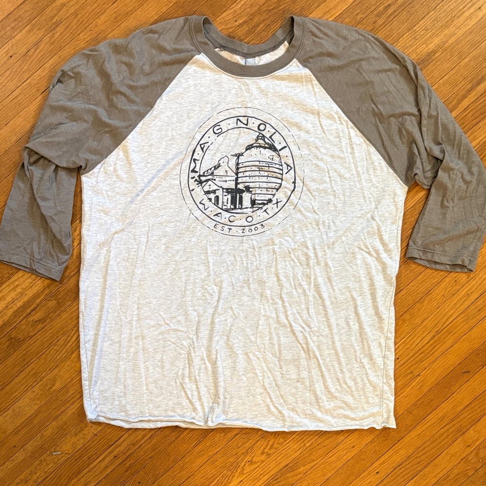Magnolia Market Gray/Beige and Light Gray 3/4 length Sleeve Tee